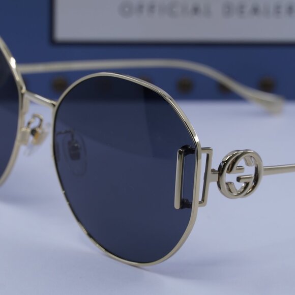 Gucci GG1206SA 002 Round Sunglasses - Gold/Grey - Picture 4 of 11